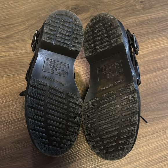 Dr. Martens Leather Fulmar Leather Harness Black Strap Derby Loafer M 4 W 6 - Picture 4 of 8